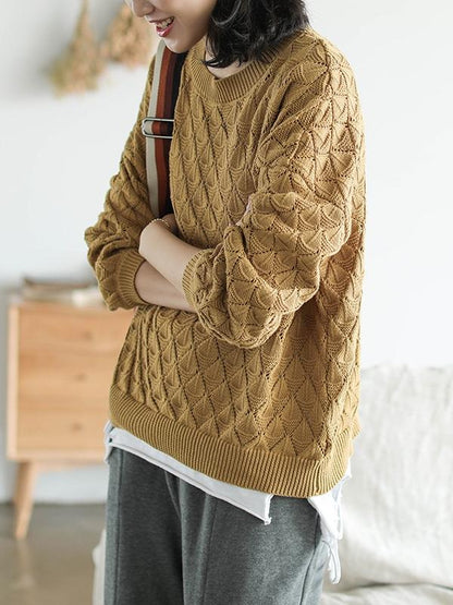 Retro Pure Color Sweater