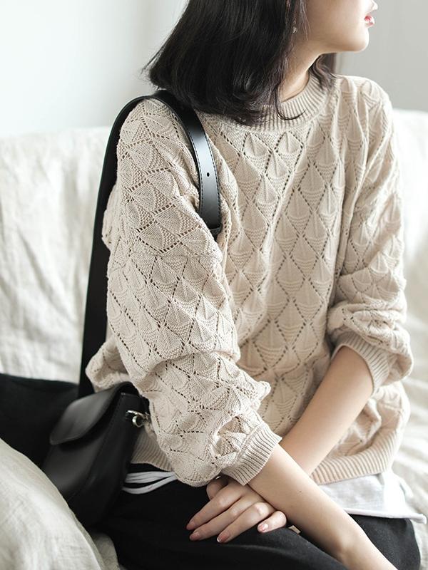 Retro Pure Color Sweater