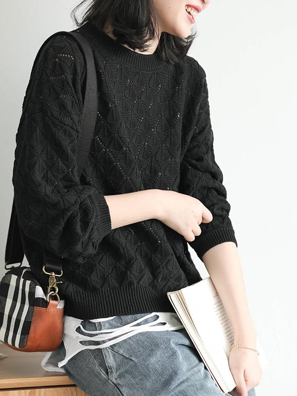 Retro Pure Color Sweater