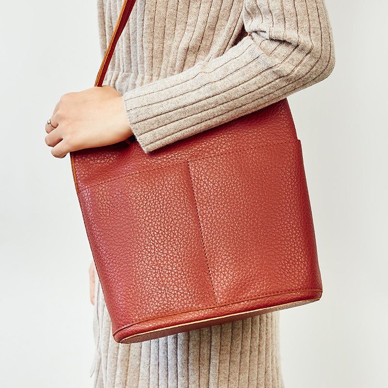 cowhide fashion single-shoulder bag