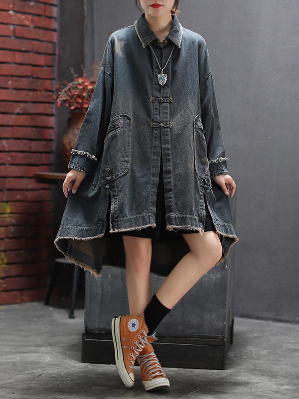 Loose Split-side Denim Outwear