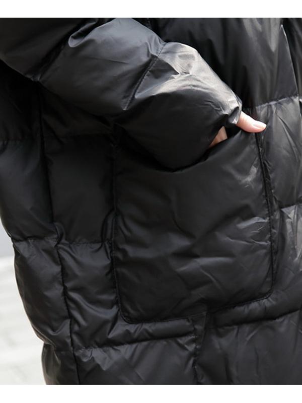 Solid Split-joint Zipper Cotton-padded Outwears