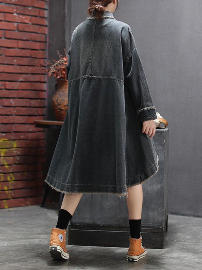 Loose Split-side Denim Outwear