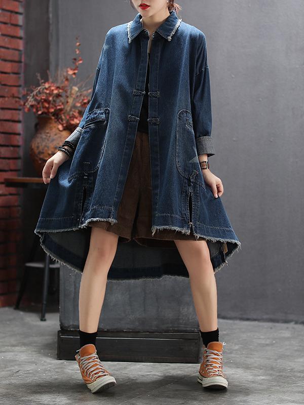 Loose Split-side Denim Outwear