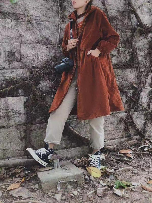 Vintage Velvet Casual Long Coat