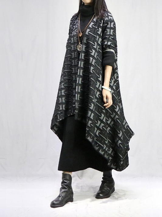 Vintage Printed Cape Outwears