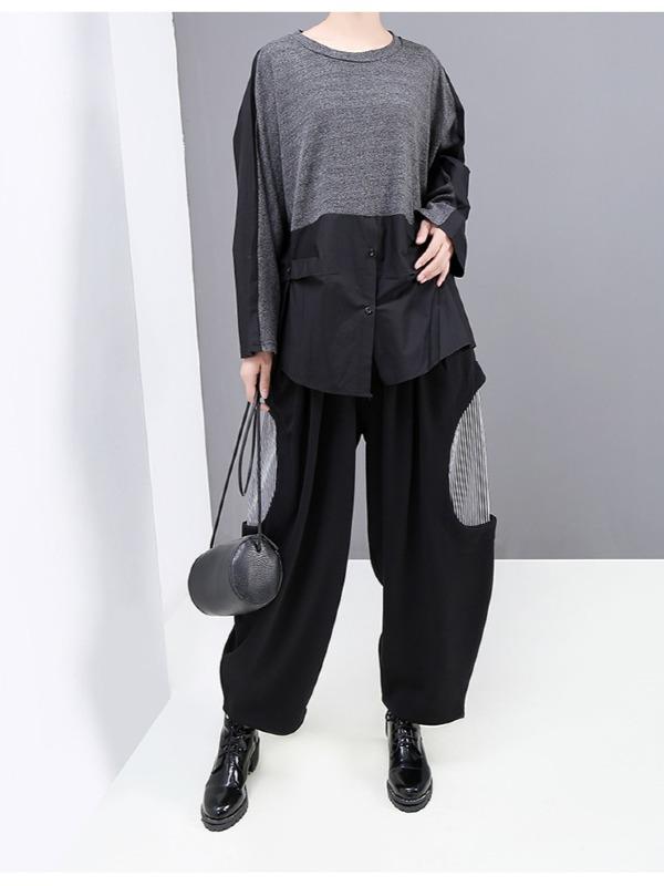 LOOSE SPLICING LONG SLEEVE SWEATSHIRT - Zebrant