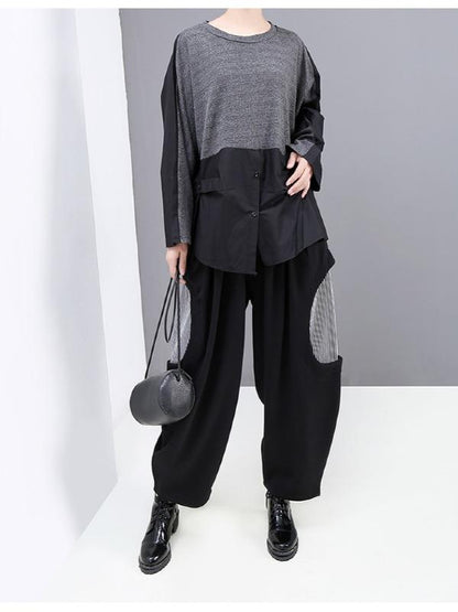 LOOSE SPLICING LONG SLEEVE SWEATSHIRT - Zebrant