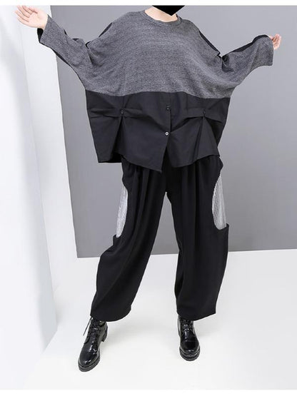 LOOSE SPLICING LONG SLEEVE SWEATSHIRT - Zebrant
