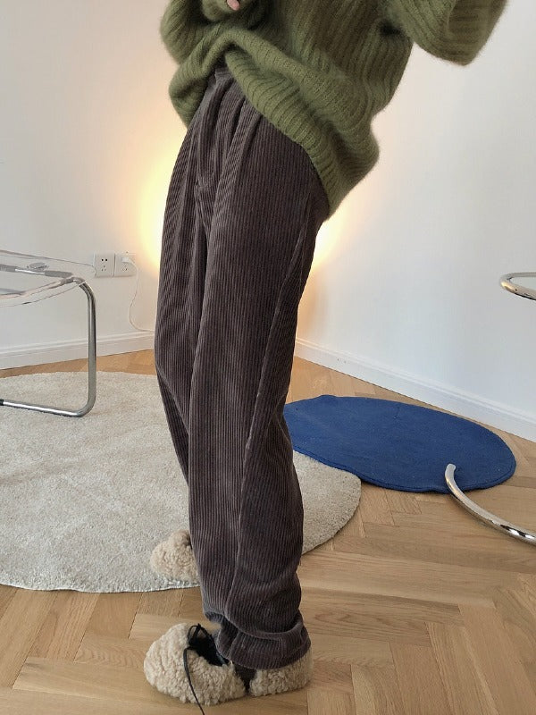 LOOSE PLAIN EMPIRE CASUAL PANTS