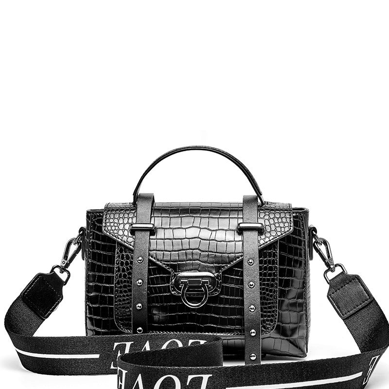 Vintage crocodile lock Single Shoulder Messenger Bag