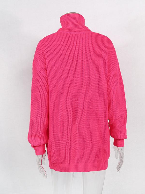 Printed High-Neck Loose Sweater ACTIVE WEAR