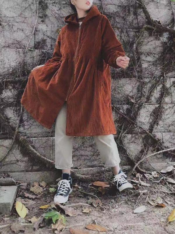 Vintage Velvet Casual Long Coat