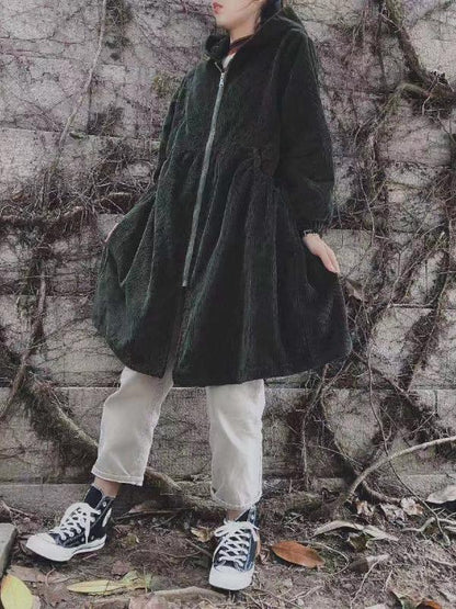 Vintage Velvet Casual Long Coat