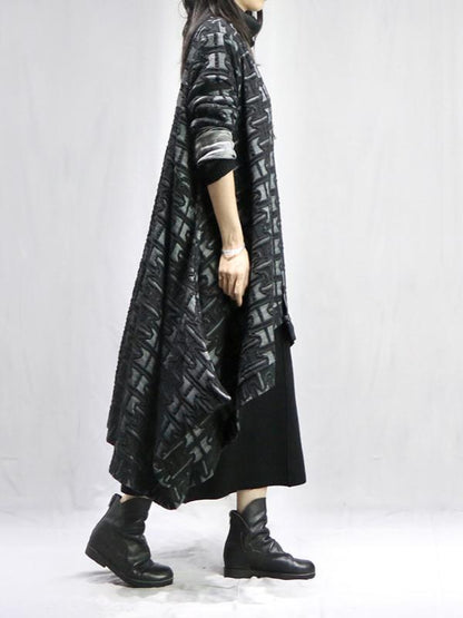 Vintage Printed Cape Outwears