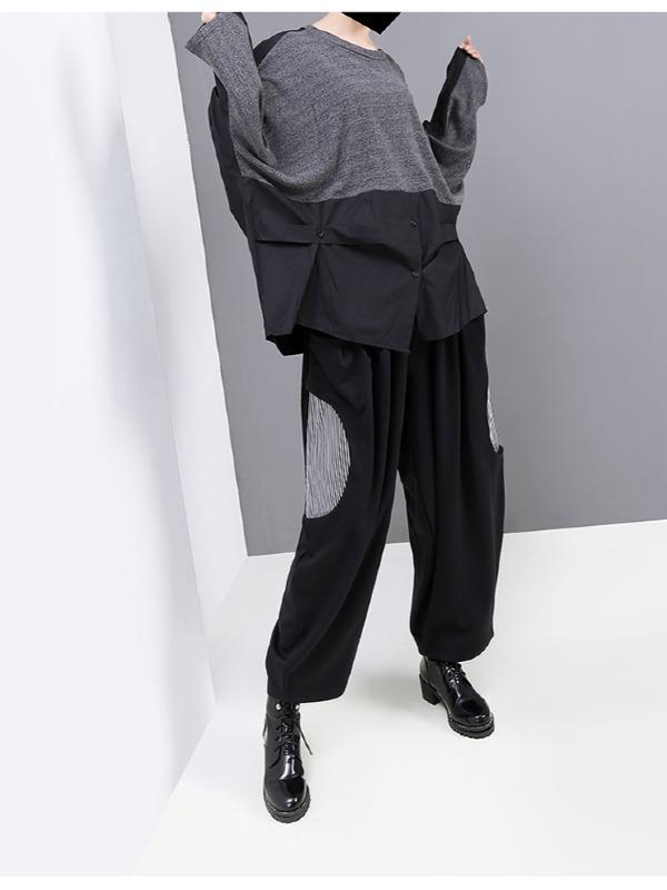 LOOSE SPLICING LONG SLEEVE SWEATSHIRT - Zebrant