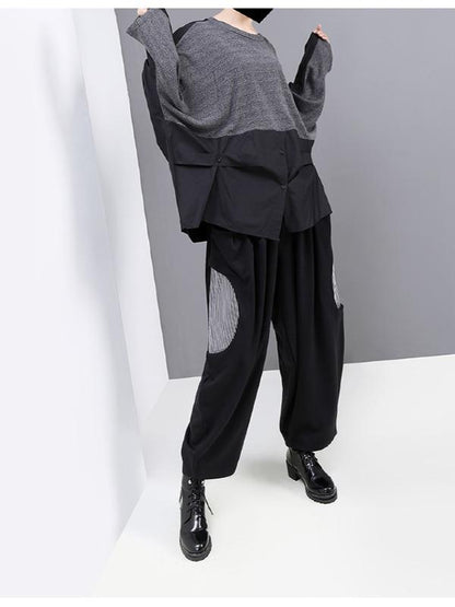 LOOSE SPLICING LONG SLEEVE SWEATSHIRT - Zebrant