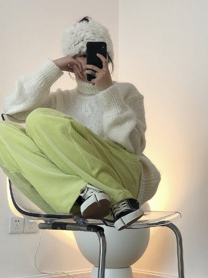 LOOSE PLAIN EMPIRE CASUAL PANTS