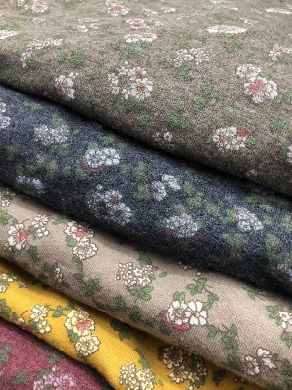 VINTAGE FLORAL HIGH-NECK LONG SLEEVE T-SHIRT