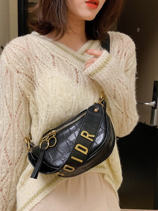 Solid Color Crocodile Pattern Leisure Bags