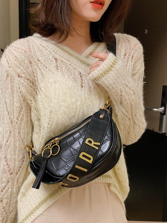 Solid Color Crocodile Pattern Leisure Bags