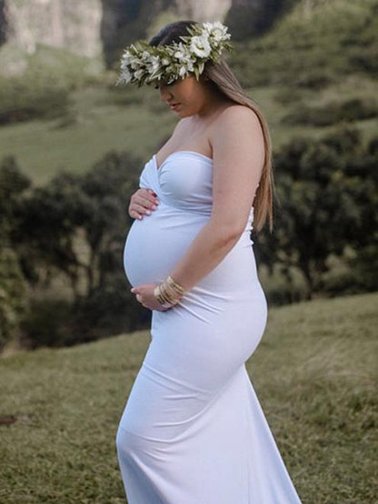 Maternity Bandeau Bodycon Maxi Dress