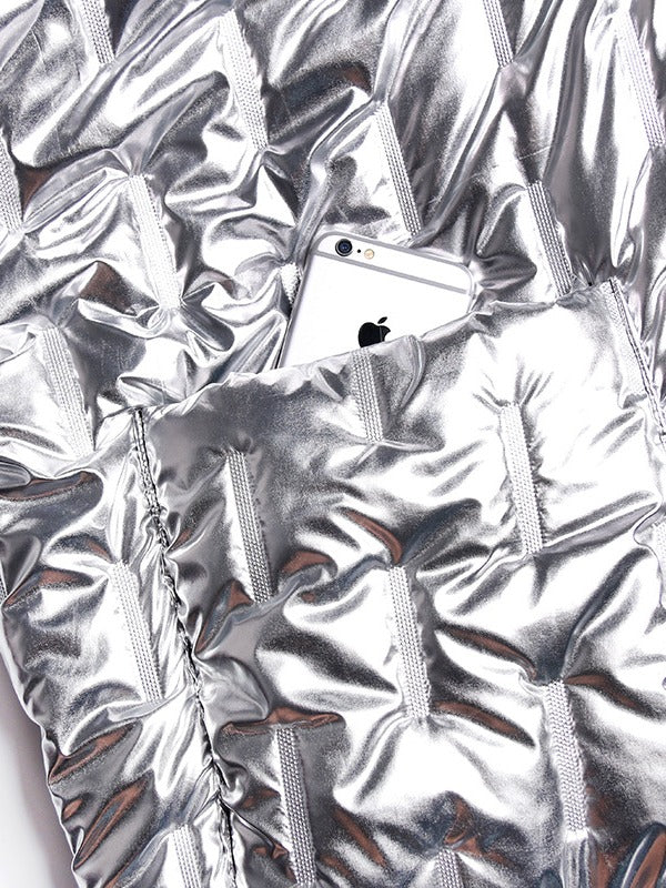 LOOSE HOODED PADDED LONG COAT