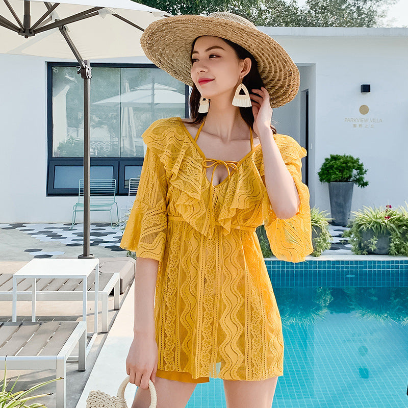 Belly thin conservative skirt swimsuit