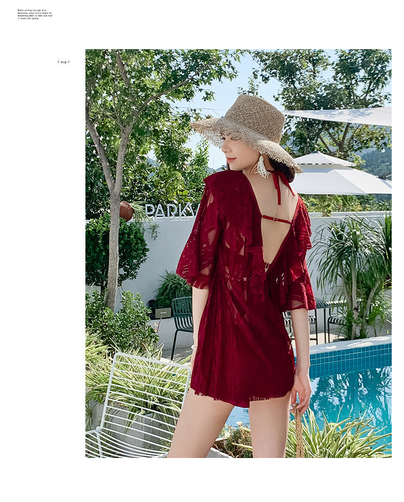 Belly thin conservative skirt swimsuit