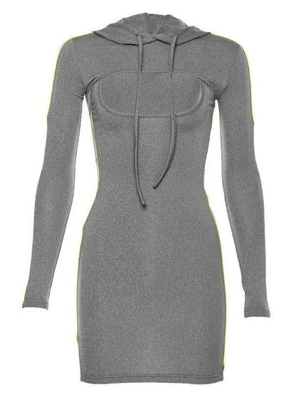 Reflective Cut-Out Top&Mini Dress Suits