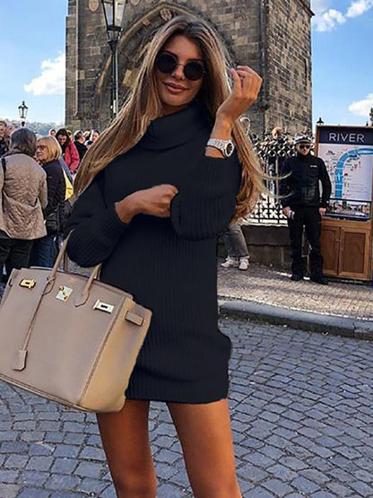 Printed High-Neck Loose Sweater ACTIVE WEAR