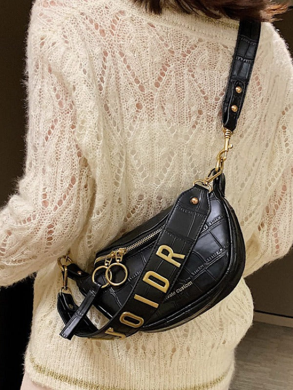 Solid Color Crocodile Pattern Leisure Bags