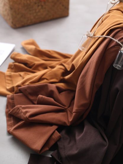 PLAIN PLEATED KNIT ASYMMETRIC T-SHIRT