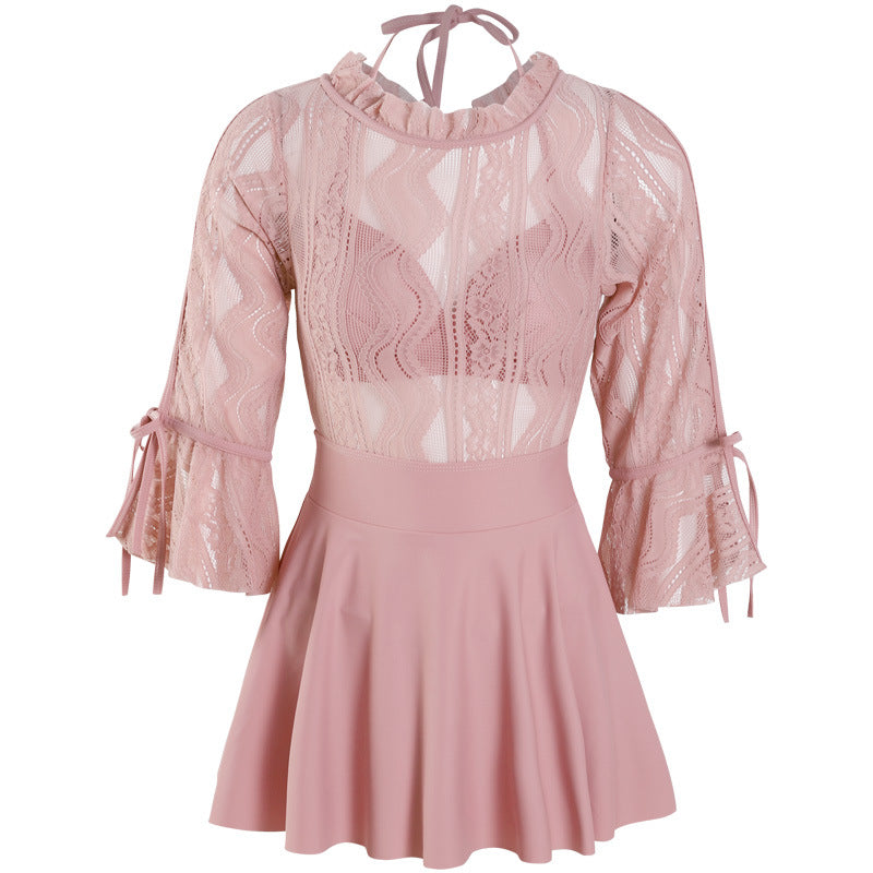 Belly thin conservative skirt swimsuit