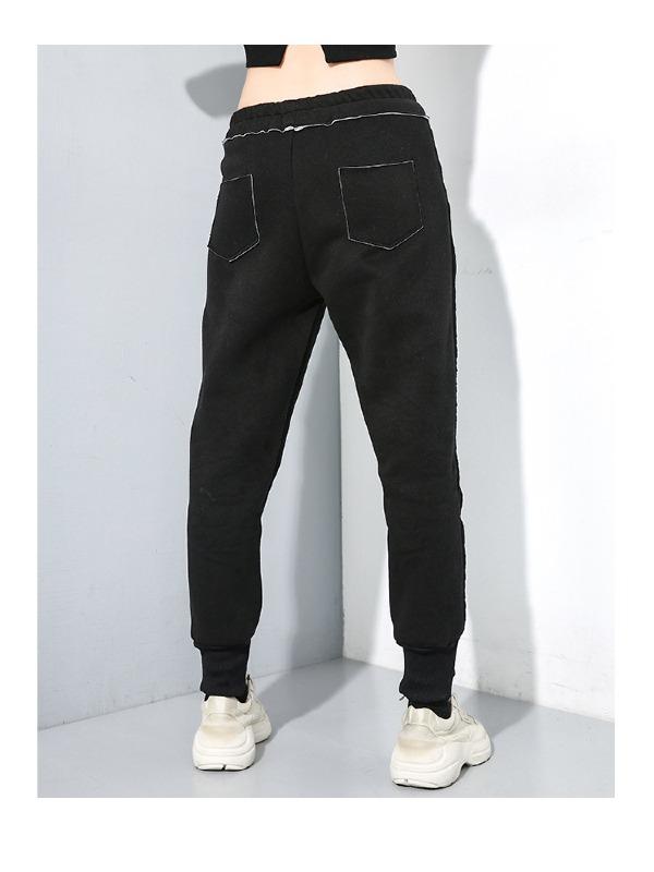 CASUAL SOLID ELASTICITY WAIST THICKEN HAREM PANTS - Zebrant
