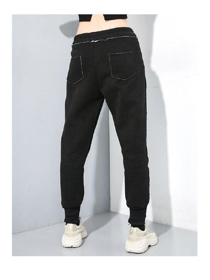 CASUAL SOLID ELASTICITY WAIST THICKEN HAREM PANTS - Zebrant