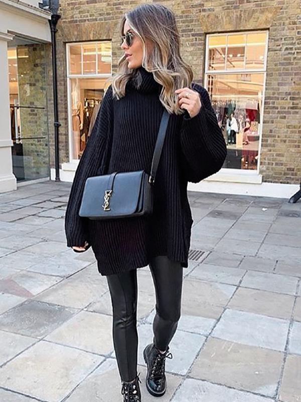 Printed High-Neck Loose Sweater ACTIVE WEAR