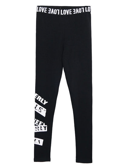 Letter Print Empire Leggings