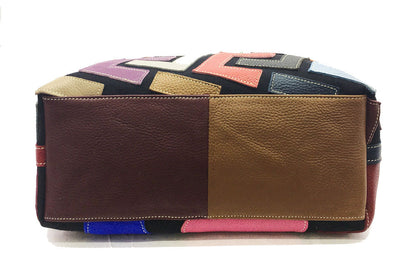 Coloring leather tote bag women's bag