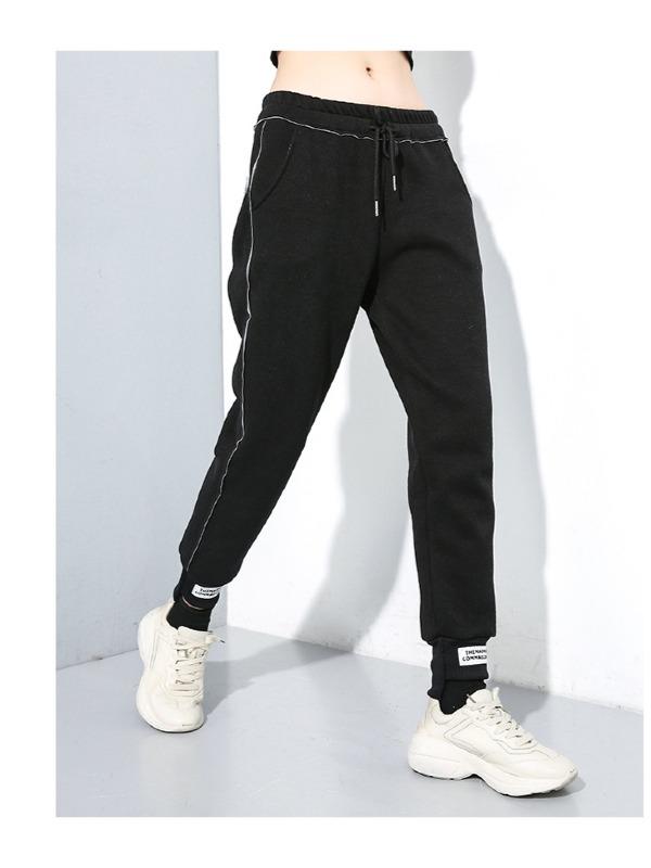 CASUAL SOLID ELASTICITY WAIST THICKEN HAREM PANTS - Zebrant