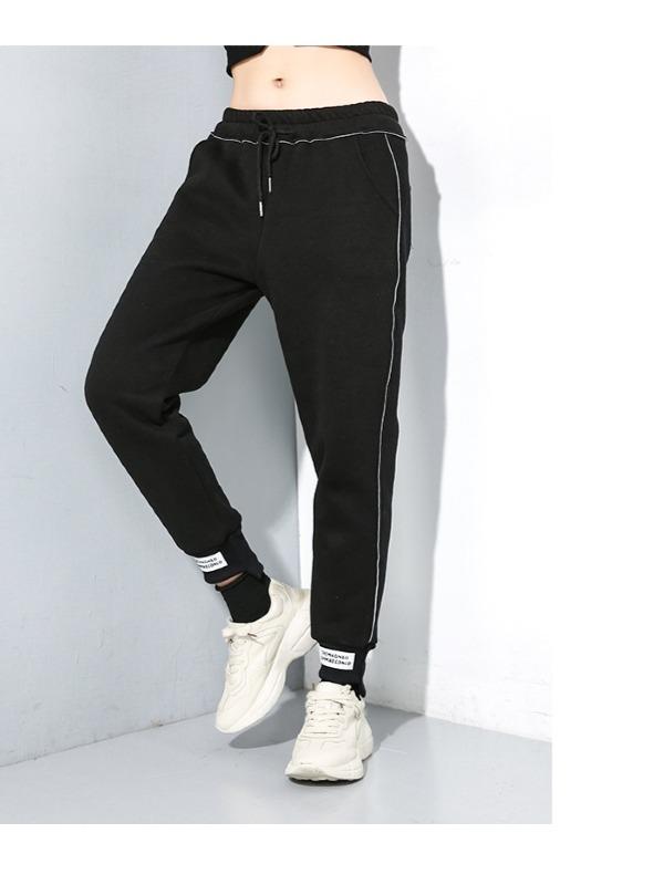 CASUAL SOLID ELASTICITY WAIST THICKEN HAREM PANTS - Zebrant