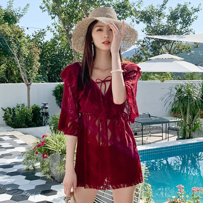 Belly thin conservative skirt swimsuit