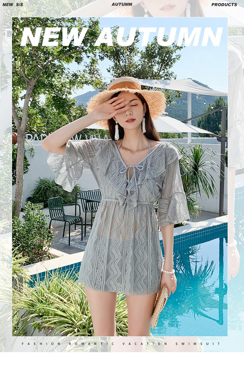 Belly thin conservative skirt swimsuit