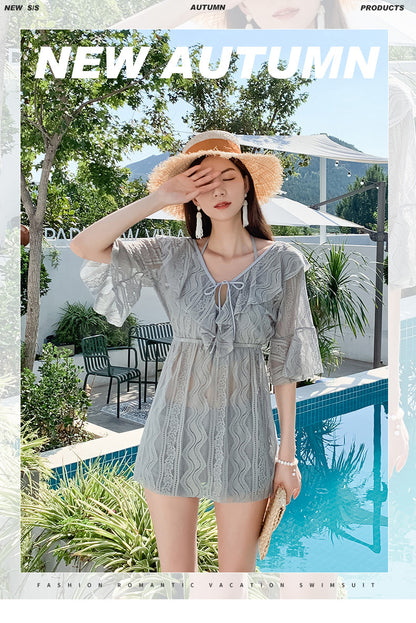 Belly thin conservative skirt swimsuit