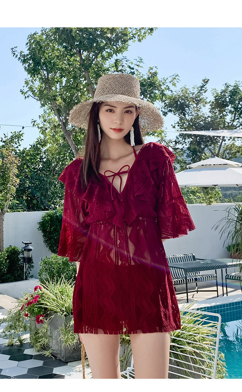 Belly thin conservative skirt swimsuit