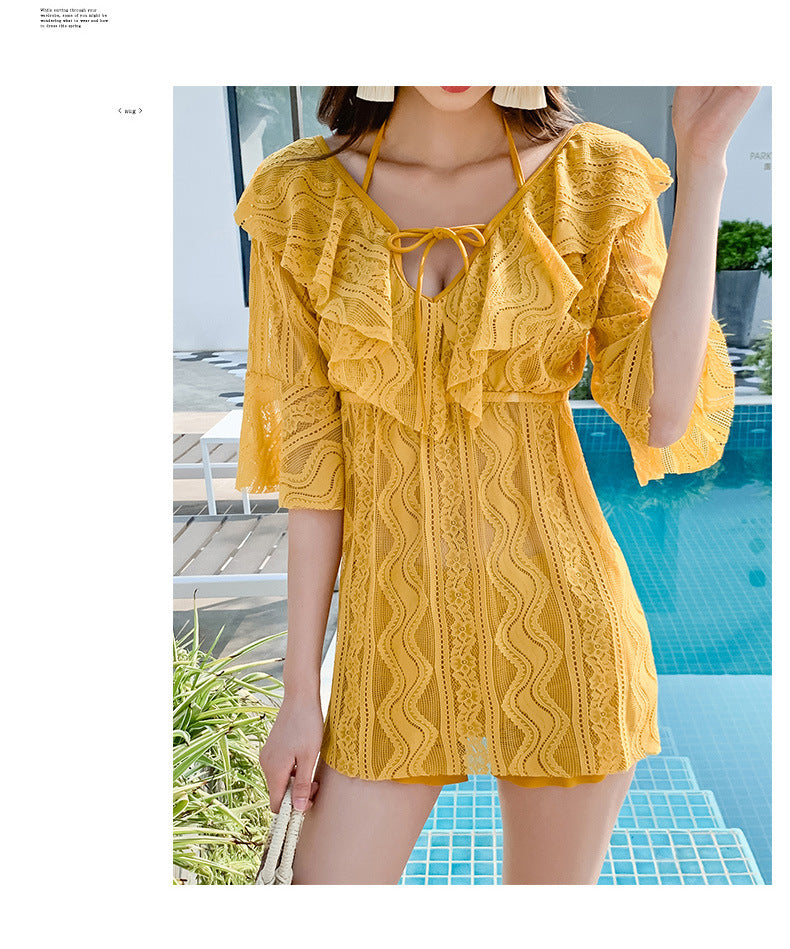 Belly thin conservative skirt swimsuit