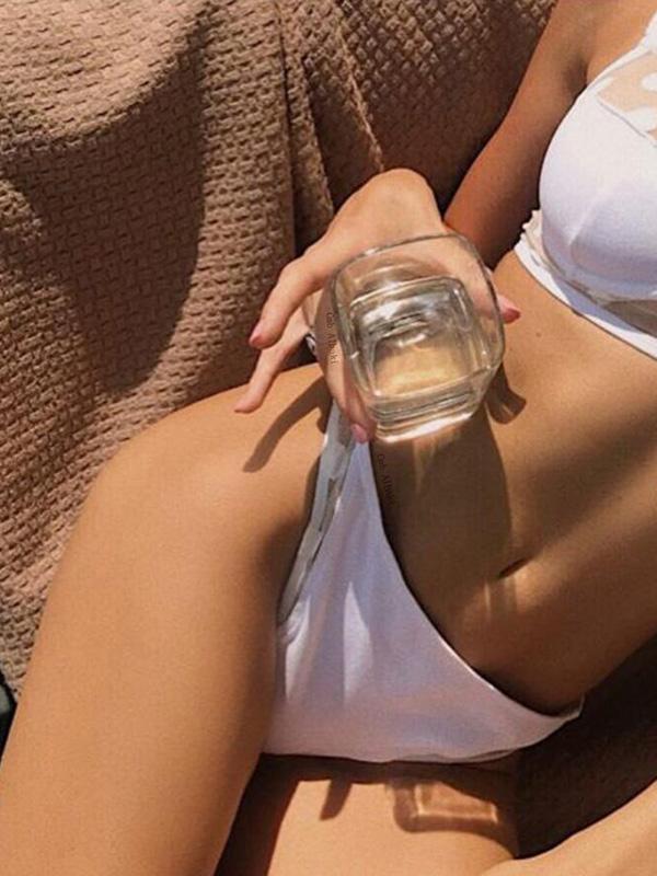 Solid Color Split-Joint Underwired Split Bikini Swimsuit