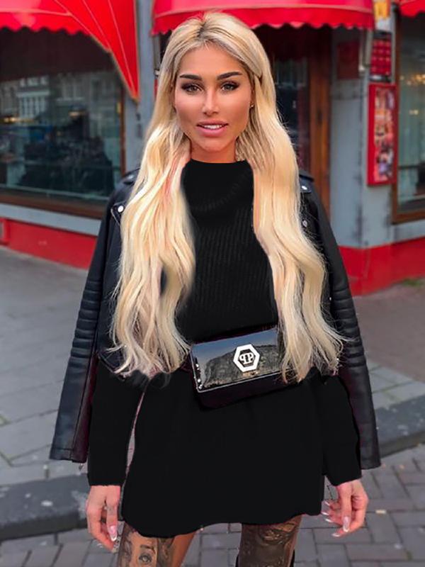 Printed High-Neck Loose Sweater ACTIVE WEAR