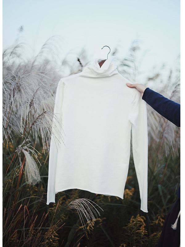 Plain Casual Long Sleeve High Collar T-Shirt