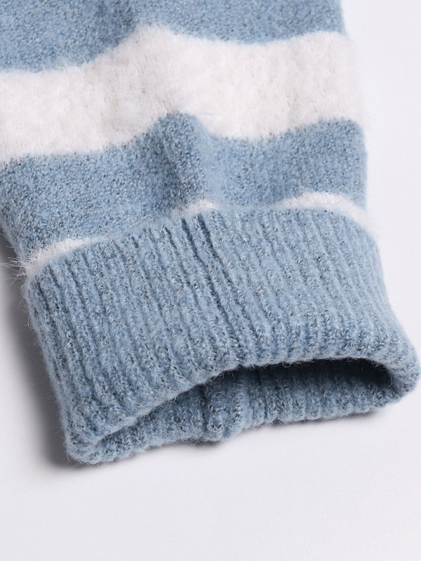 Loose Printed Round-Neck Knitting Sweater Dress